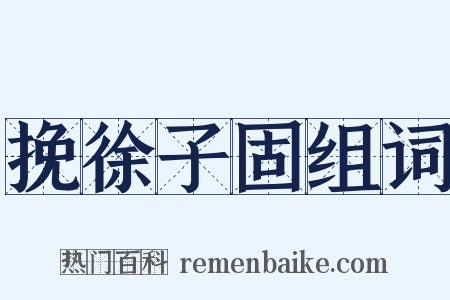 挽徐子固组词是什么意思的图片